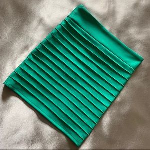 Green Corded Seaming Short Skirt Size S